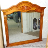 Nice framed mirror is approx. 4' x 4' over frame.