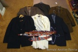Corduroy men's sports jacket, and other sports jackets. Most are sizes 42S to 42R. Five coats, one