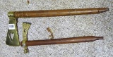Two decorative tomahawks in good condition. Larger is 22