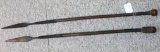 Two spears have carved handles - great for decoration. Each are approx. 45