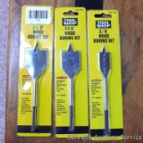 Three new in package wood boring bits, 3/4