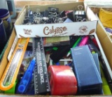 Tons of binder clips, rulers, pens, pencil sharpener, highlighters, more.