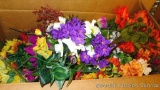 Faux flowers as pictured. Box is 2-1/2' wide.