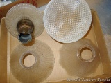 Antique light fixture diffuser, plus one newer. Largest is 7