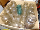 Canning jars including Ball and others. Box is approx. 18