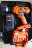 Black & Decker 18 volt FireStorm cordless drill driver with high/low range. Comes with one battery,