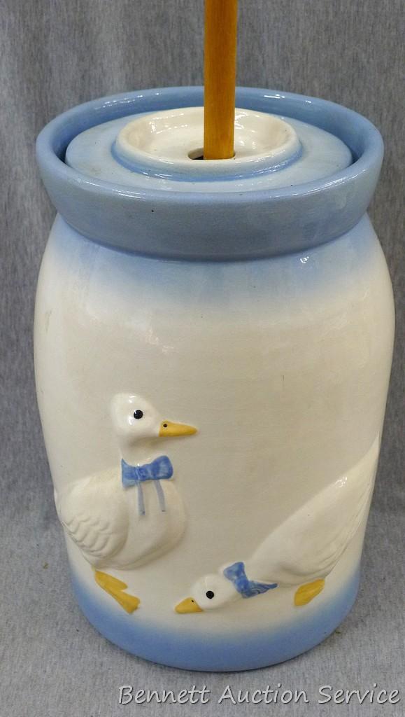 Old-Fashioned Ceramic Butter Churn