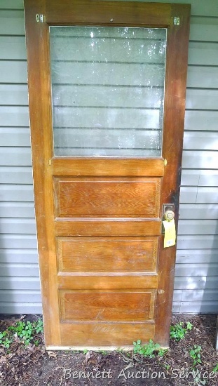 Old triple raised panel door is 32" x 79".