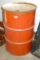 55 gallon steel drum with lid is about 3' high and 2' wide. No holes, great for storing feed,