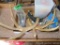 Fire starters, blaze orange streamer, rattling antlers, bow holder, more. Antlers are about 14