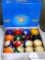 Nice set of billiard or pool balls by Olhausen, made in USA. Appear to be new.