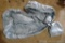 Lightweight car cover is size large and comes with carrying case. A little over 16' end to end. Item