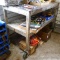 Very heavy duty steel work table with lower shelf on 6