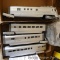 Rail King Burlington Zephyr model trains with instruction book. Diesel engine, caboose and two car