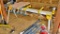 DeWalt miter saw stand with folding legs and table extensions. Also includes four 16