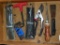 Craftsman and other hex wrenches up to 8mm, saw, nippers, and a puddy knife. Longest piece is about