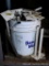 Five gallon bucket with metal shelf brackets and more; brackets measure 12