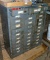Metal storage cabinet with drawers; measures 31
