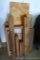 Assortment of wood including 2 x 6 and chip board and more.