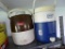 Coleman PolyLite 2 water cooler and another Coleman cooler. Taller is 13