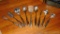 Nice heavy serving pieces include slotted spoon, ladle, whisk, grater, pasta server, meat fork,