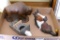 Bison figurine, horse head coat hook, and a fireplace nightlight. Bison is about 9