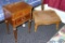 Two side tables. top one has tag marked 