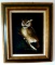 Nicely framed owl print is signed by W. Steele. Measures about 20