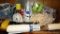 Charged fire extinguisher, nice Mag-Light, drawer liner, Westclox clock, iron, paper towel holder,