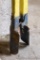 Hand post hole digger with wooden handles is 58