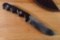 R.E. Richey custom made stainless steel sheath knife with hand stitched leather sheath. Knife is
