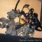 Tree stand safety harness, belts, rope, and carabiner. Plus a screw in bow holder and other bracket.