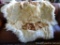 Patched fur and leather throw or rug is approx. 53