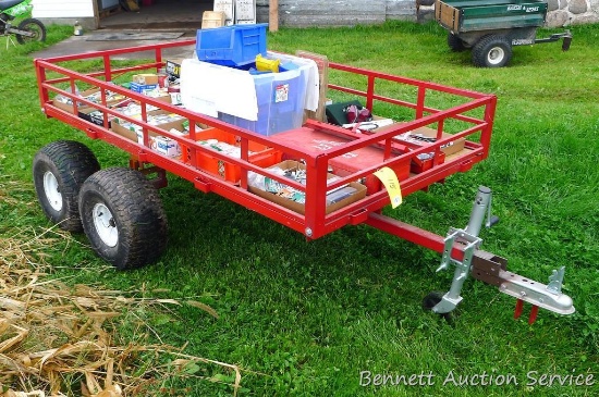 Nice trailer has a 7' x 4' x 10-1/2" deep bed. Tires hold air and show some wear but look like