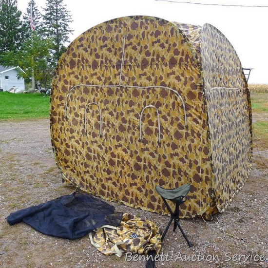 Ameristep Penthouse Pack-In hunting blind. Measures approx 76" x 76" x 82" high. Nice blind has lots