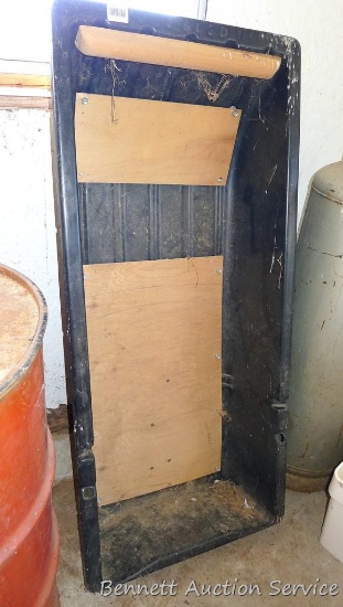 Shappell Jet Sled is 54" x 24-1/2" x 10" overall. Has some repairs and modifications. Small cracks