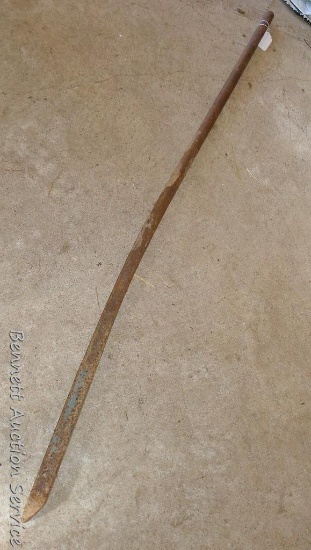 Breaker bar is 58" and has a slight bend.