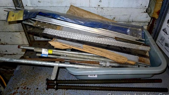 Threaded rod up to 3/4" by 24"; plus nice assortment of steel and aluminum pieces for projects. Also