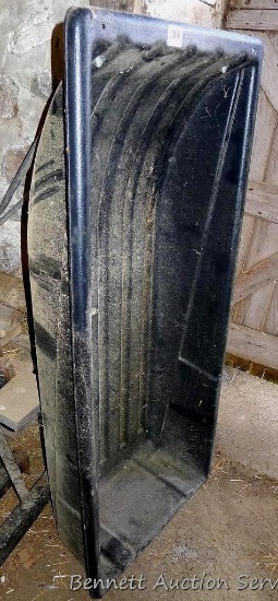 Viking utility sled is about 54" x 24" x 10" deep and looks to be in good condition. Has 4' handle