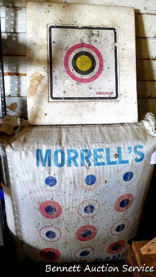 Bow target is 15" x 30" x 33"; Delta styrofoam target is 21 x 23 x 2-1/4".