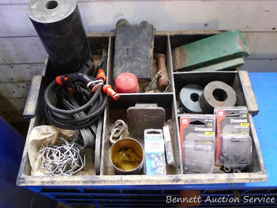 Plastic storage tray 15" x 19" with machine screws NIP; grommets NIP; Reese 2" receiver hitch cap