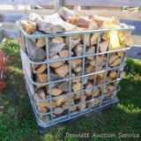 Metal crate filled with mixed firewood. Crate measures approx. 40