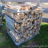 Metal crate filled with mixed firewood. Crate measures approx. 40