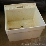 Sturdy plastic Serv-A-Sink is model L-1. Very handy for a garden or shop sink, stands about 23