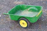 Cute little metal John Deere child's trailer is about 15