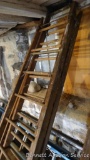Wooden ladder by American Ladder Institute is in 3 sections that pull apart or extend. Each section