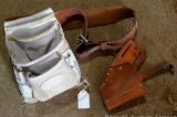 Leather belt tool holder; leather tool pouch with 58