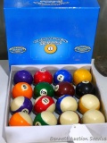 Nice set of billiard or pool balls by Olhausen, made in USA. Appear to be new.
