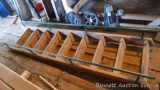 Portable 2x6 stairs with metal railing is 9' long.