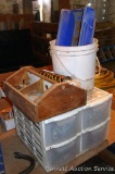 Assorted screws; hinges; 4 drawer storage cabinet 10-1/2